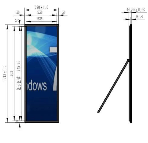 Custom 75 polegadas LCD sensível ao toque ultra fina rede Android publicidade GPS Player significa Visor LCD Digital Signage