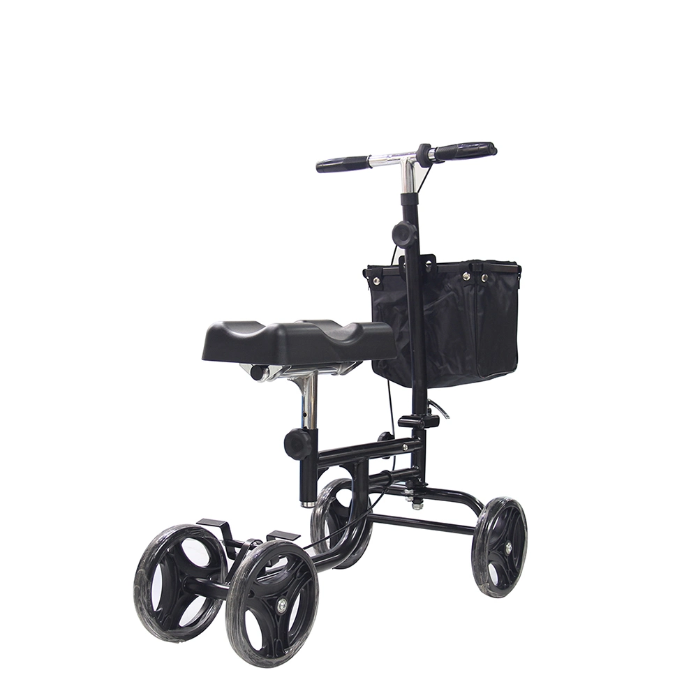 Durable Medical Lightweight Steerable Walking Aid Knee Walker with Shopping Basket