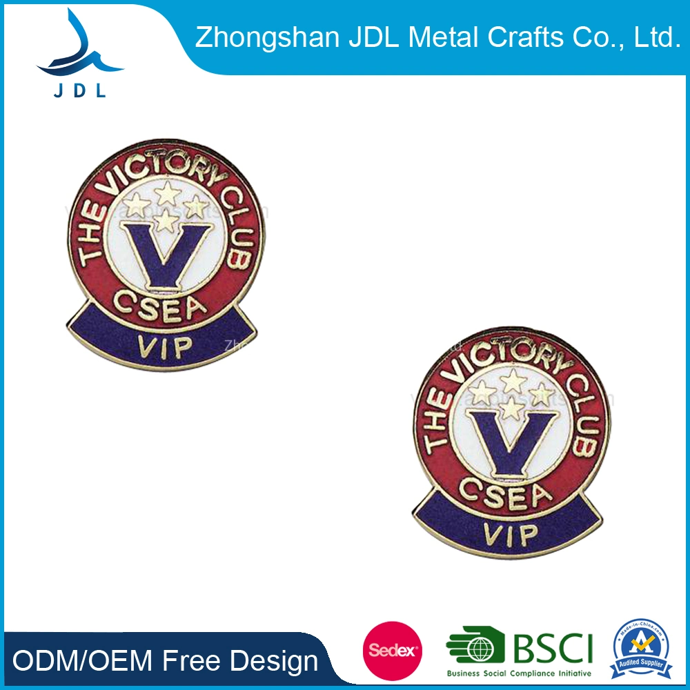 Hot Sale CRC Promotion Shield Shape Metal Pin Badge with Baking Finishcustom Baking Finished Iron Pin Badge for Soccer Competition (291)