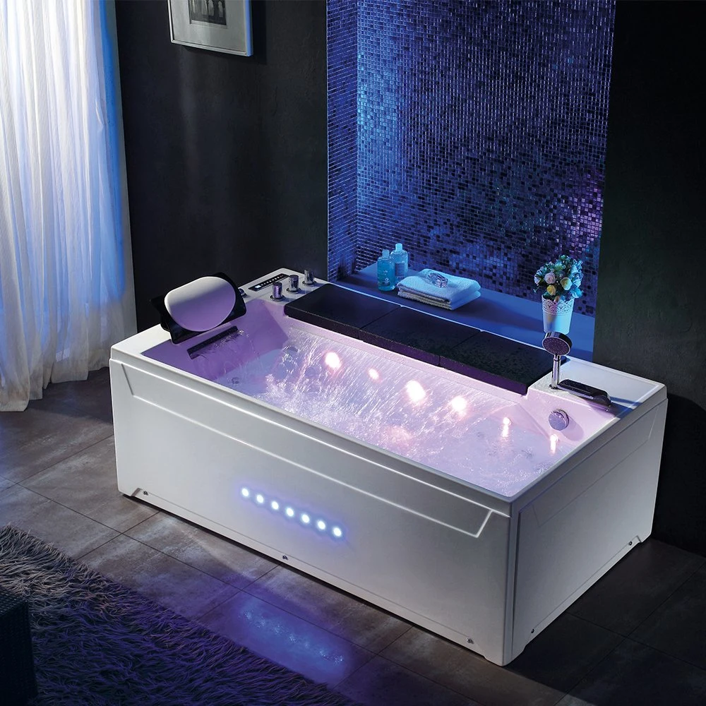 Mode Einzelsitz mit bunten Wasserfall Acryl Massage Whirlpool Badewanne