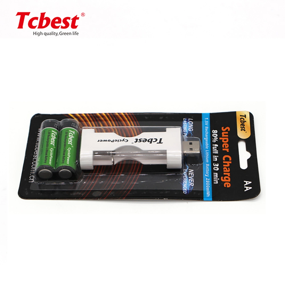 1.5V Lithium AA 2200mwh Rechargeable Battery Charger Lithium Battery