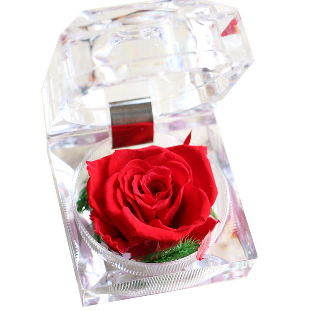 4*4cm Boîte à bijoux en acrylique cristal pour boucles d'oreilles et bagues, étui de présentation de bagues.