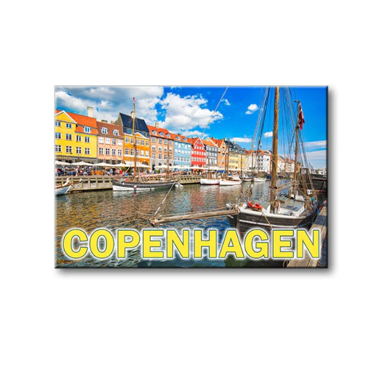 Edificio de la resina personalizada Copenhague Dinamarca 3D Souvenir Iman nevera