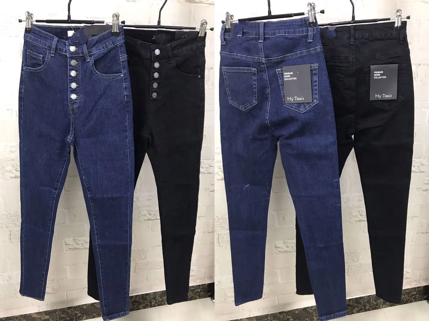 A fábrica de venda directa de alta qualidade de algodão elastano mulheres Denim Personalizados Cowboy Jean calça um par de calças