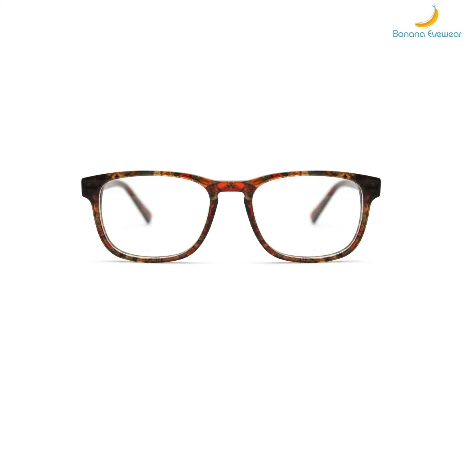 Rectangle Red Pattern Acetate Eyeglasses Frames for Women