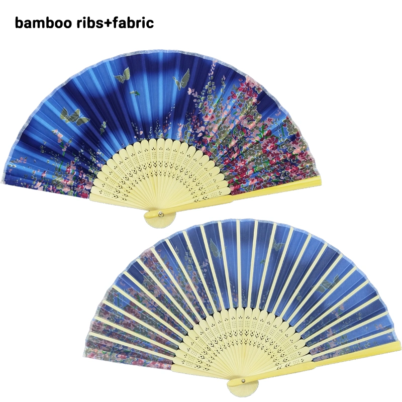 Custom Logo Bamboo Craft Silk Hand Fan in Gift Box for Wedding Bridal Shower Party Guests Favor Gifts Souvenir