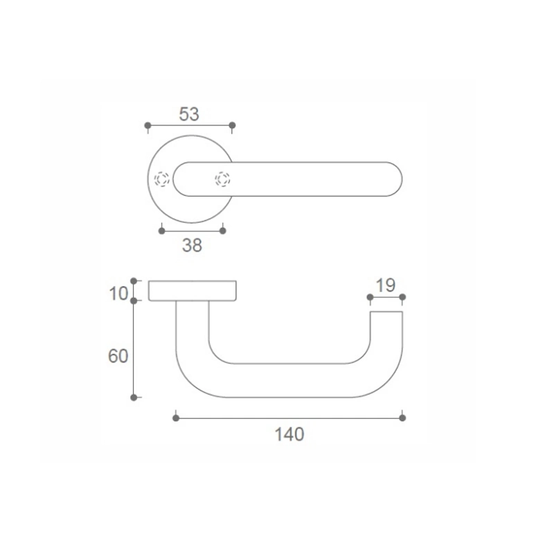 SUS304 Fire Rated Door Lever Handle Product on Made in China Used with Euro Cylinder Lock and Mortise Lock