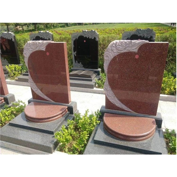 Imperial Red Granite European Stype Memorial Tombstone Monuments for Cemetery