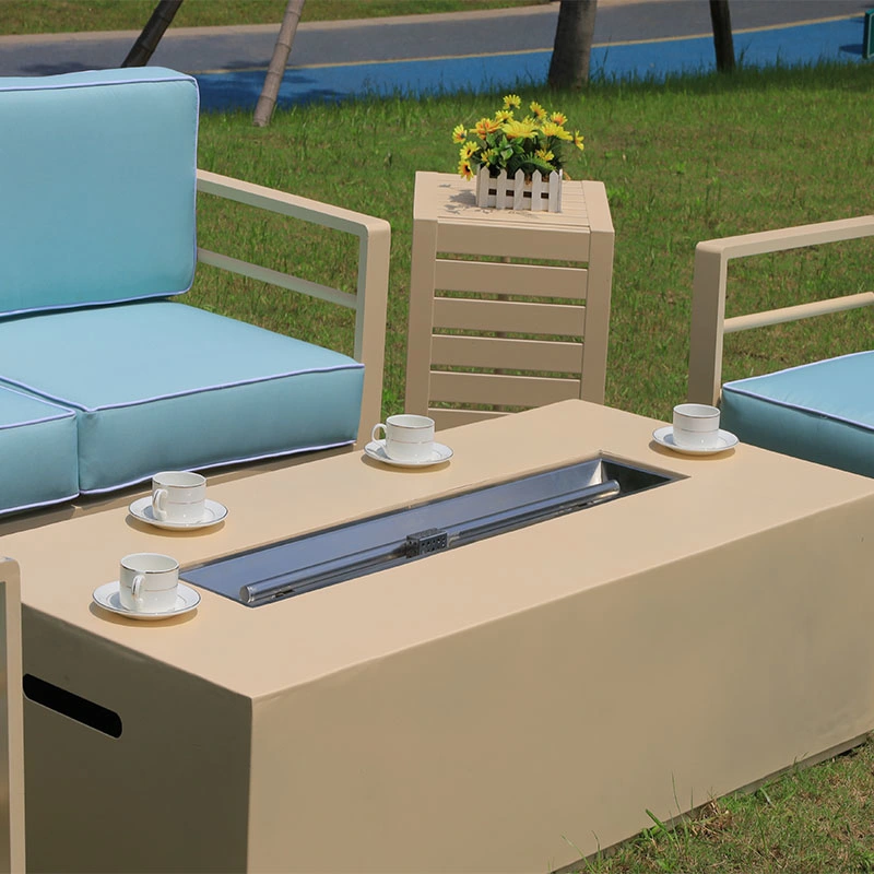 Patio Sofa mit Kamin Tisch Garten Sofa-Set, sektionale Möbel Set Resort Grade Möbel (5-teilige Fire Pit Gespräch Set)