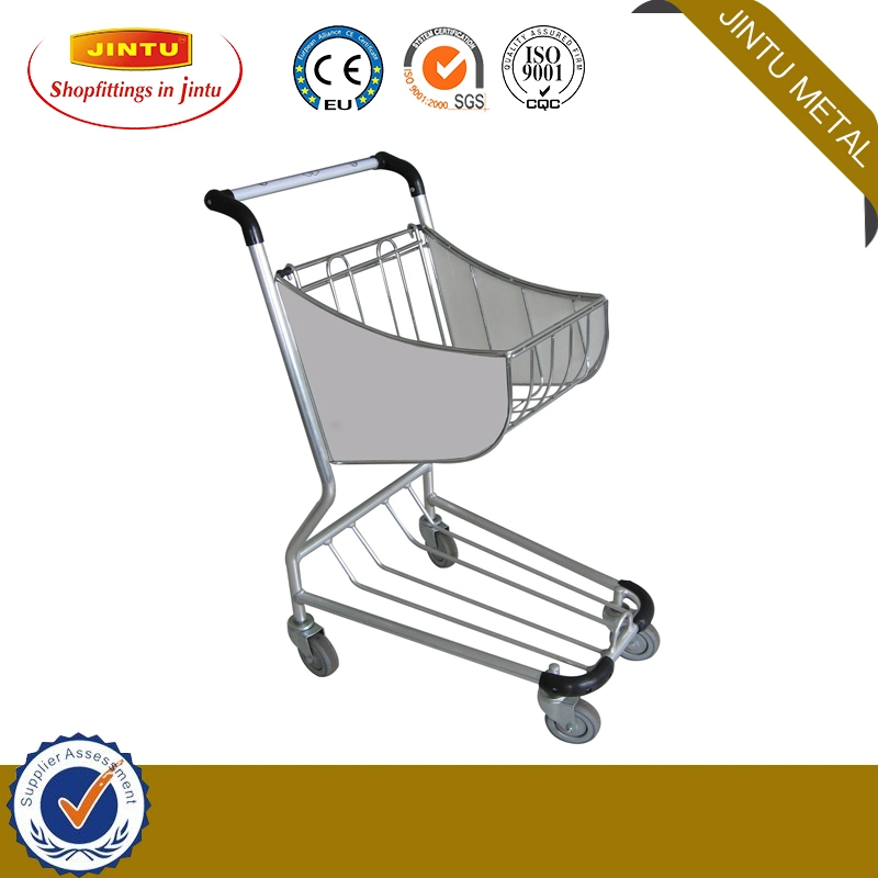 Stainless Steel Airport Luggage Trolley Car with Auto Brake