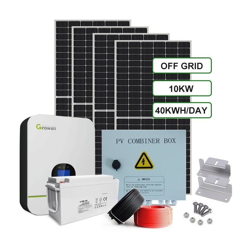 Conjunto de variador de rede de 5 kw e 5000 W com saída de energia eléctrica, 10 kW Sistema fotovoltaico de 10 kW concluído