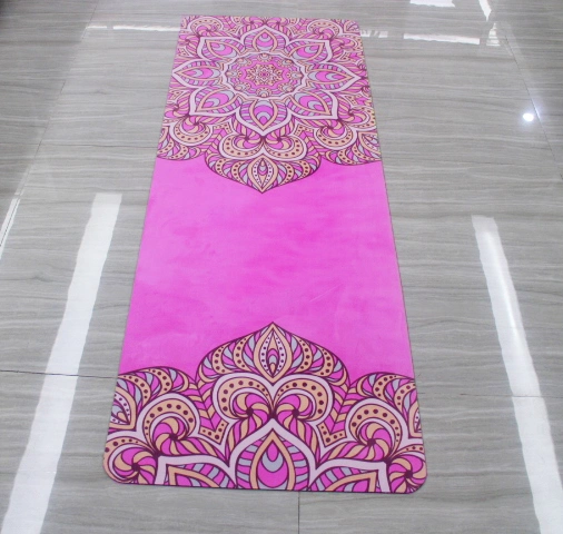 Nouveau design personnalisé Yogamat en daim pliable de voyage en caoutchouc de daim lavable Tapis de yoga