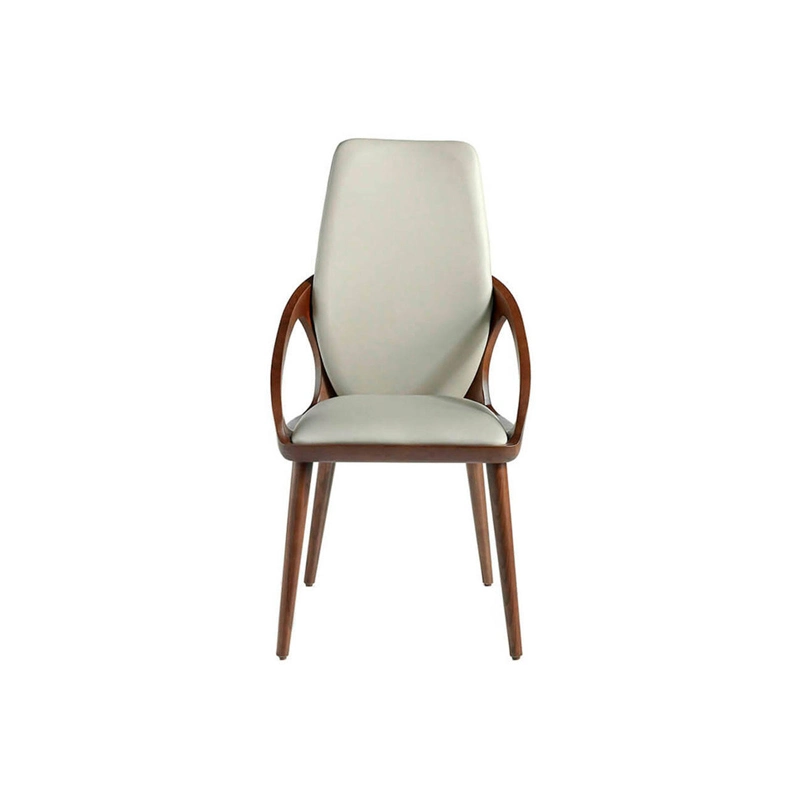 Modern Dining Chair Upholstered Leather Fabric Wooden Dining Furniture