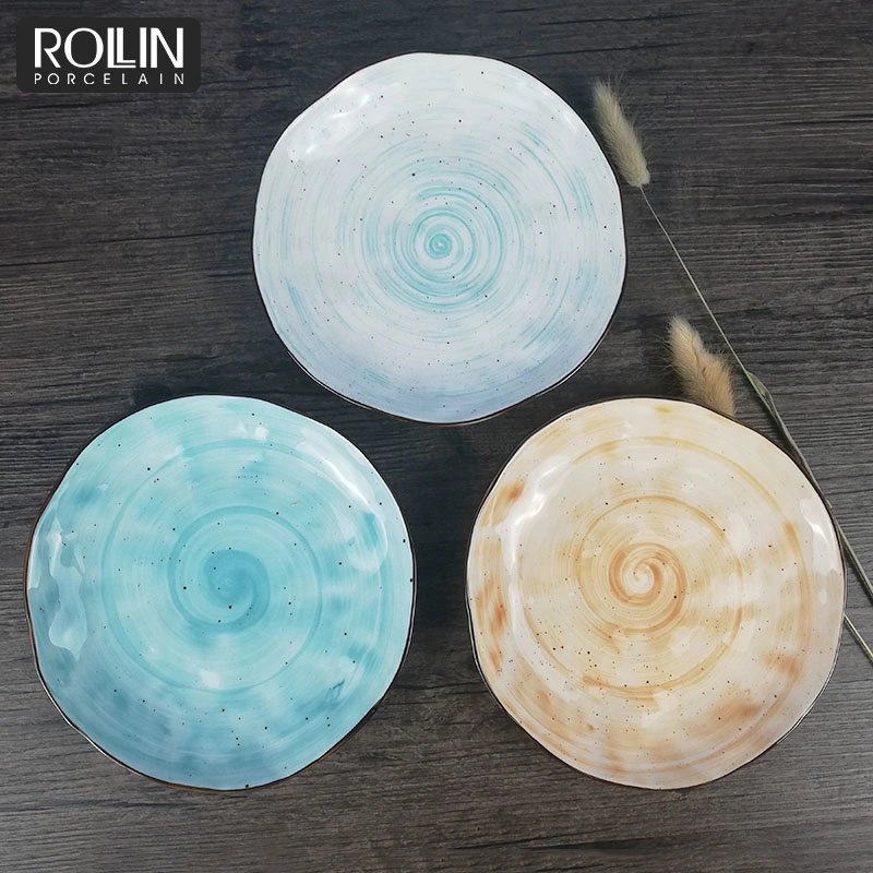 New Style Color Round Flat Plate Glaze Dinner Plate for Wedding&Banquet