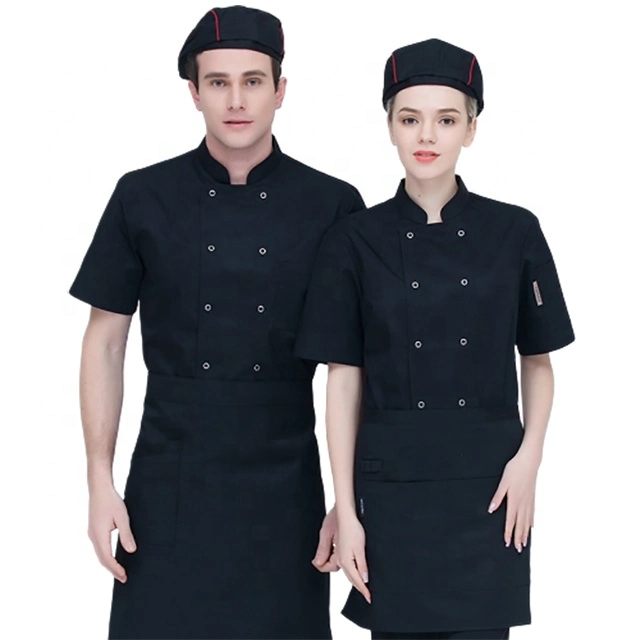 Work Uniform Short Sleeved Coat Hotel Restaurant Chef Uniform Kitchen Chef