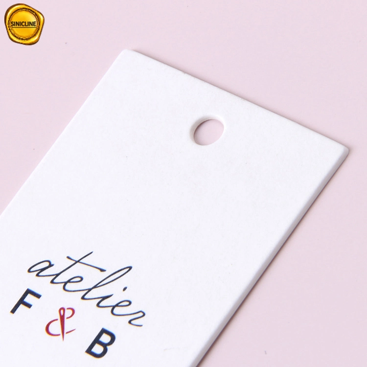 Sinicline Customized Logo Round Hole with White String Hangtag for Clothes