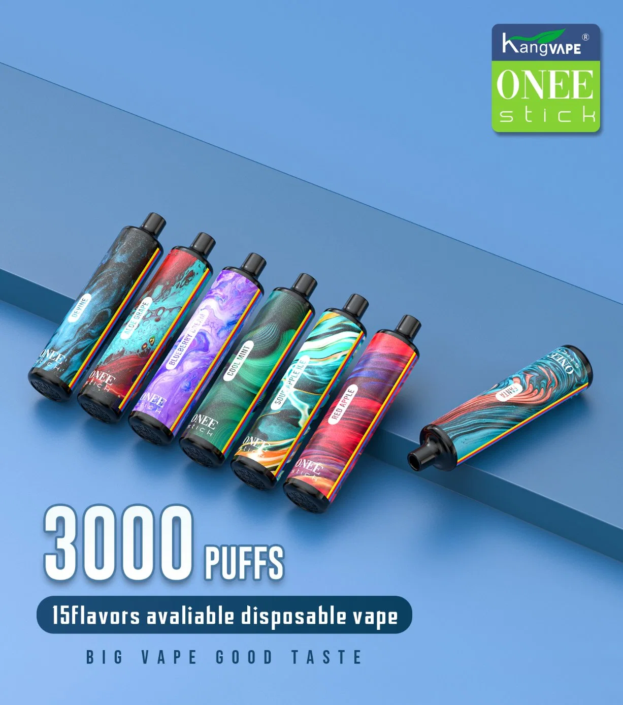 Onee Stick 3000 Puff، صنع بواسطة Kangvape، 10 سنوات مصنع العلامة التجارية، جودة جيدة وأفضل سعر، مرحبا بكم المزيد