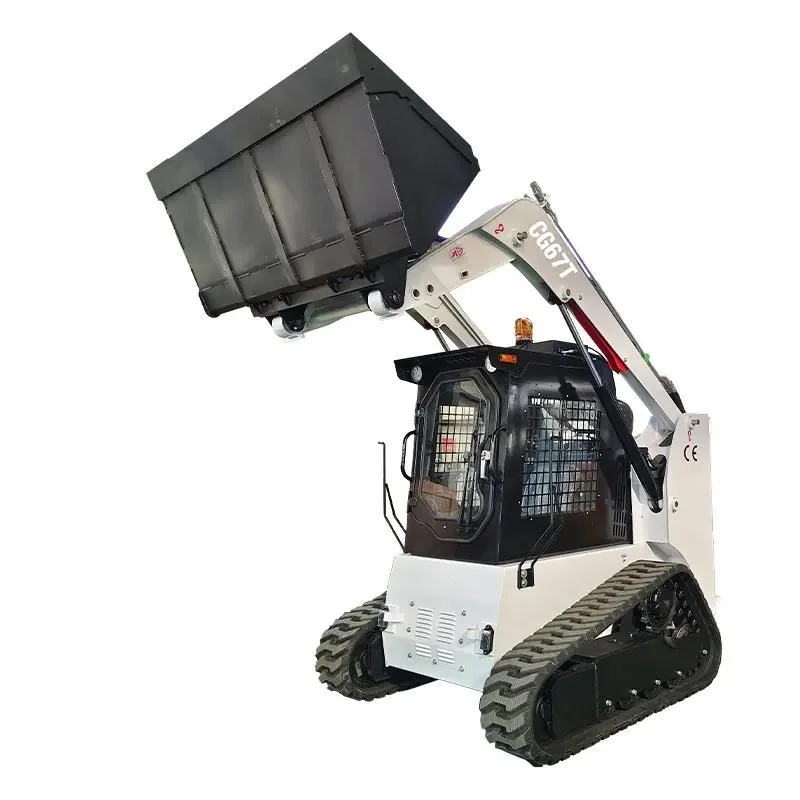 Earth-Moving Machinery Small Skid Steer Front End Loader with Bucket Wheel Tracked Skid Steer Loader