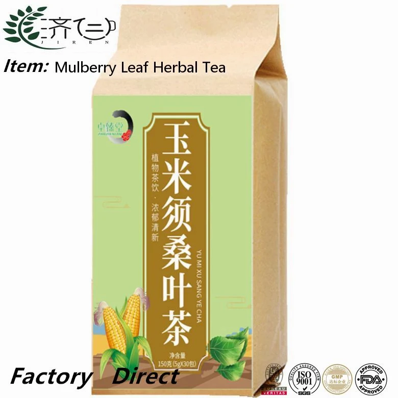 Secados naturales crudas de hojas de morera de maíz y el té de la Seda (nylon teabag) té de hierbas