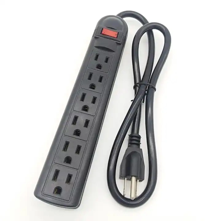 6 Outlet Surge Protector Power Strip Vertical Type for South/Latin America Market 110V 15A 14AWG