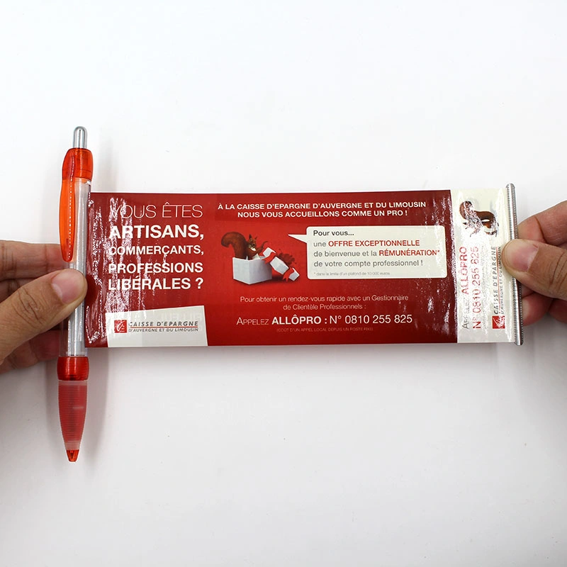 Plastic Printed Flyer Pen Promotional Gift Banner Pen Advertising Ballpoint Pen
