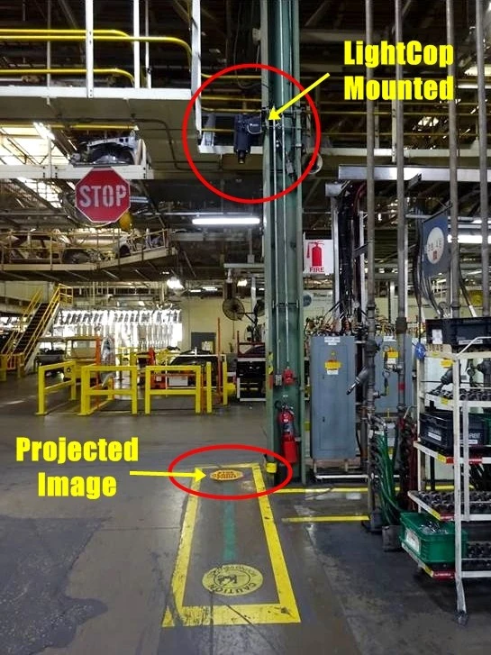 Proyector de signo Virtual 20W 1800LM de marcación de suelo industrial