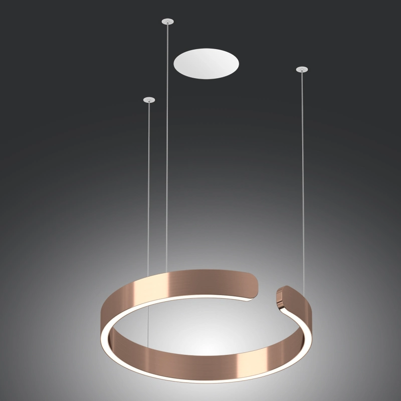 Lustre LED en forme de cercle avec plumes suspendues, design moderne pour la décoration intérieure