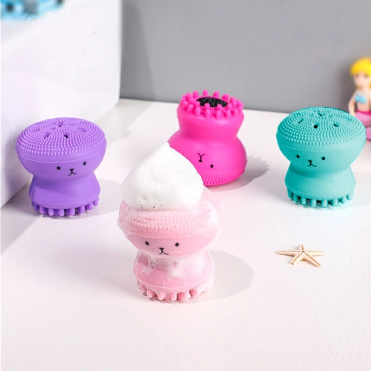 Silicone Small Octopus Facial Cleansing Brushes Face Deep Cleaning Washing Brush