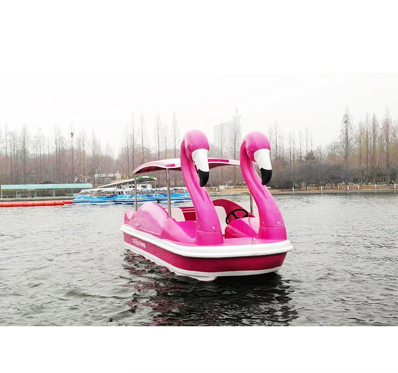 Cartoon Six-Person Flamingo barco eléctrico de fibra de vidrio para la venta caliente