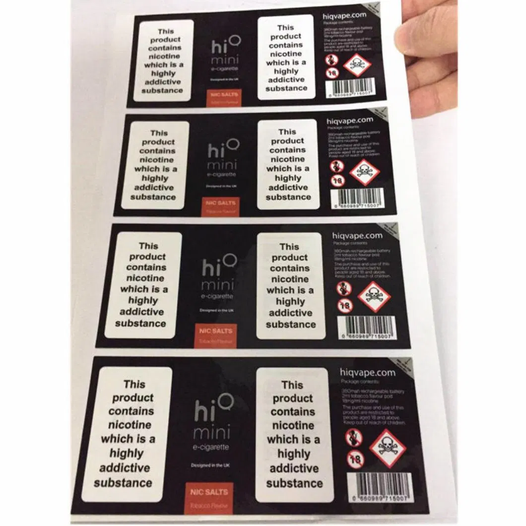 Hi-Tech Customized Printed Self Adhesive Strong White Multi Layer Label Sticker