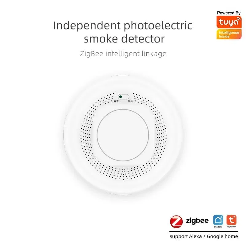 Casa inteligente inalámbrica Zigbee tuya Alarma de Incendio Detector del sensor de humo Home Security