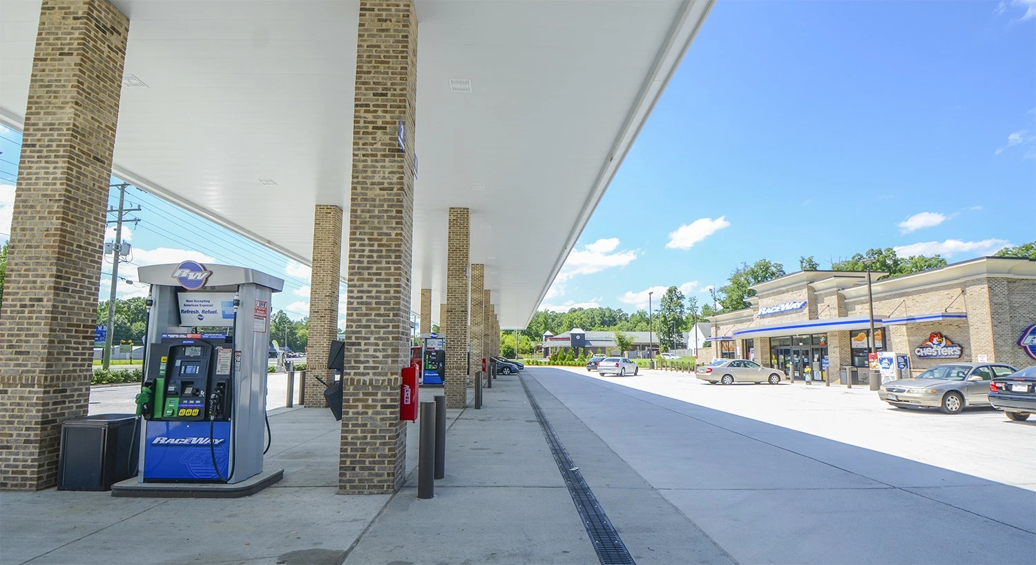 Estructura de acero de la luz de alta calidad de la estación de Gas prefabricadas Tienda