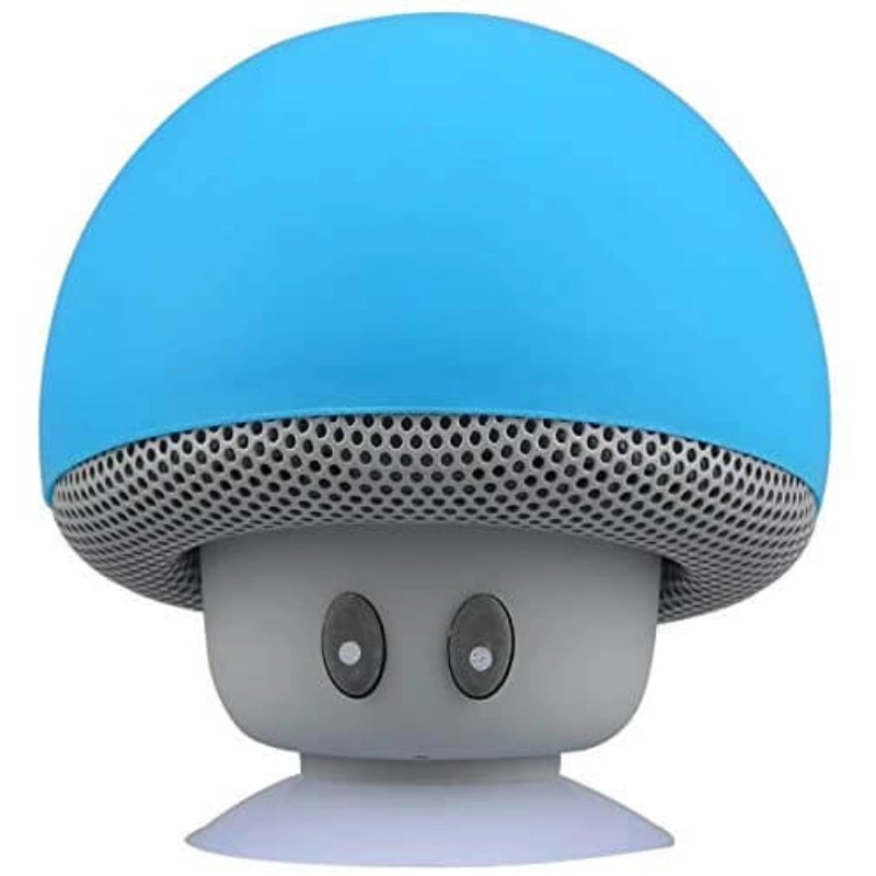 Mushroom Speaker Wirelessly Portable Subwoofer with Mic & Suction Cup for Pads/Smartphones/Car