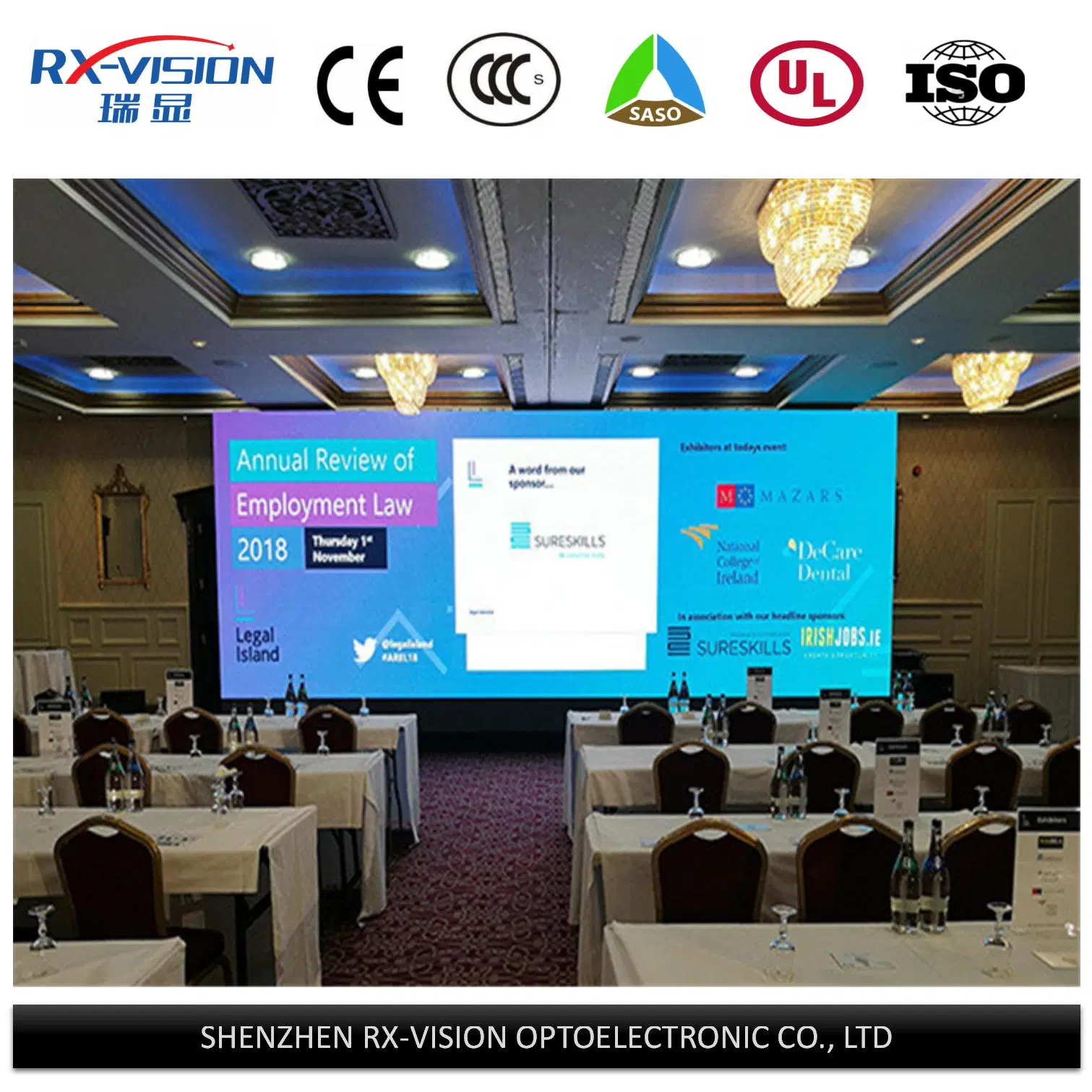 500 x 500 mm LED-Panel SMD212 Stufen LED Pantalla