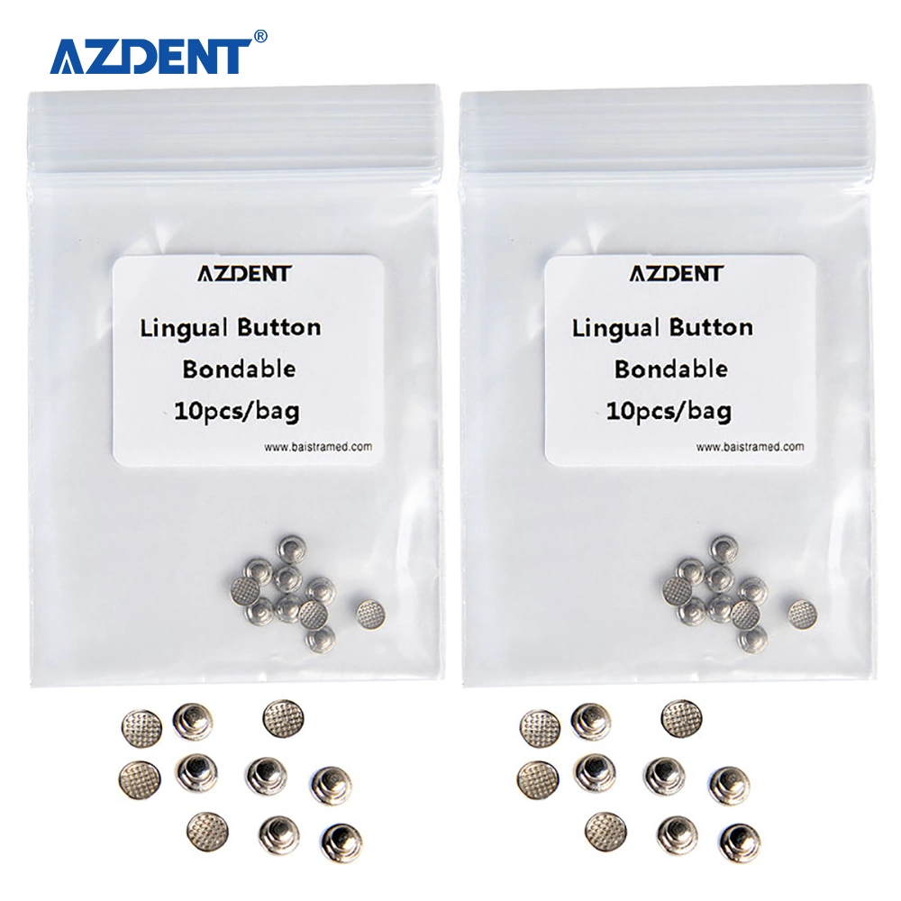 Azdent Smooth Surface Bondable Spherical Base Metal Orthodontic Lingual Buttons