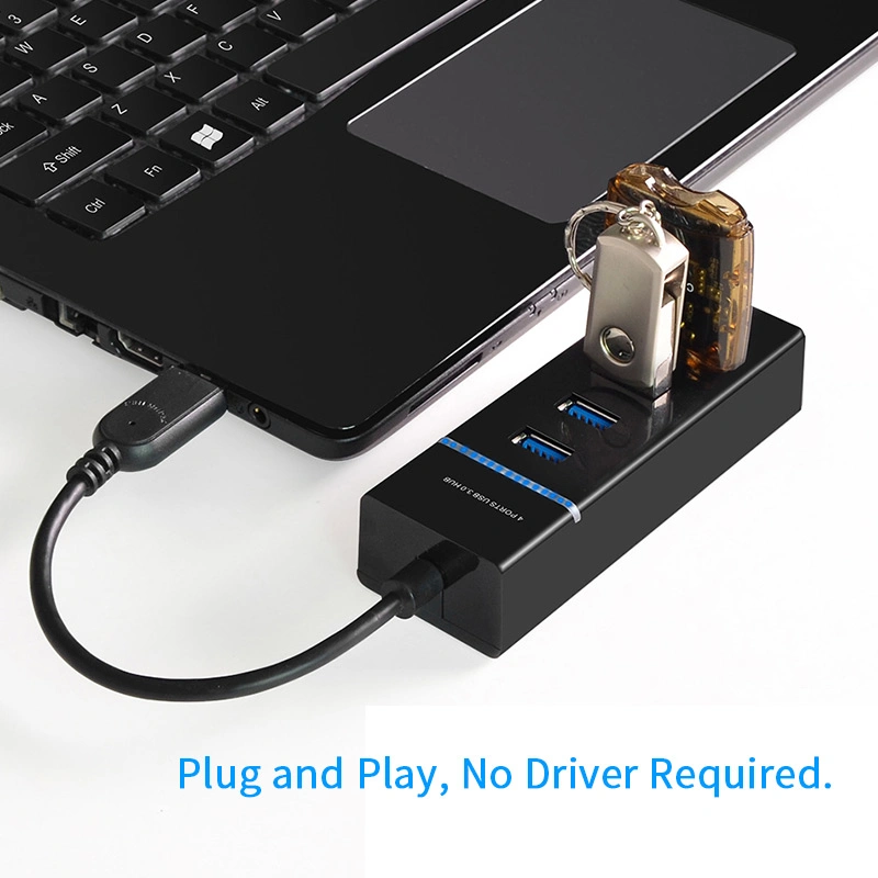 High Speed Black USB 3.0 4 Port Hub