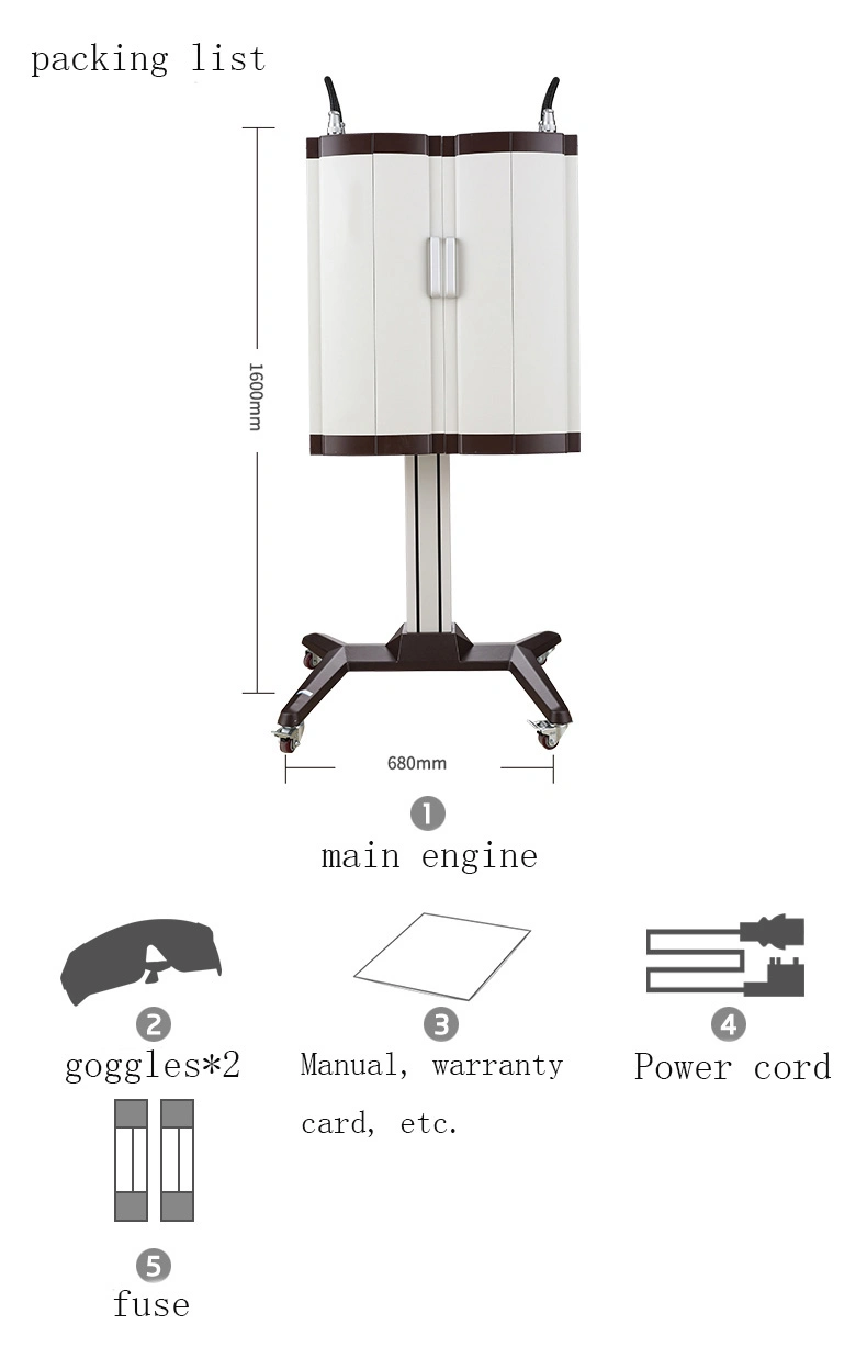 MS-Uvt420 UVB Equipamento de fototerapia leve para psoríase