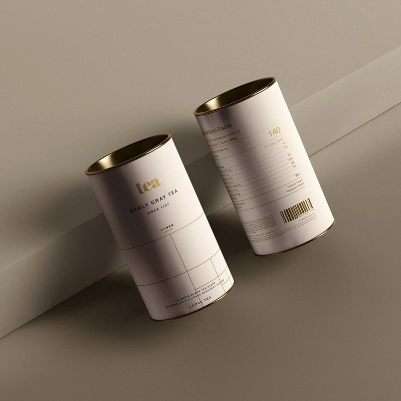 Оптовые картонные чашки чая кофе бумажная трубка для упаковки продуктов питания С алюминиевой металлической крышкой