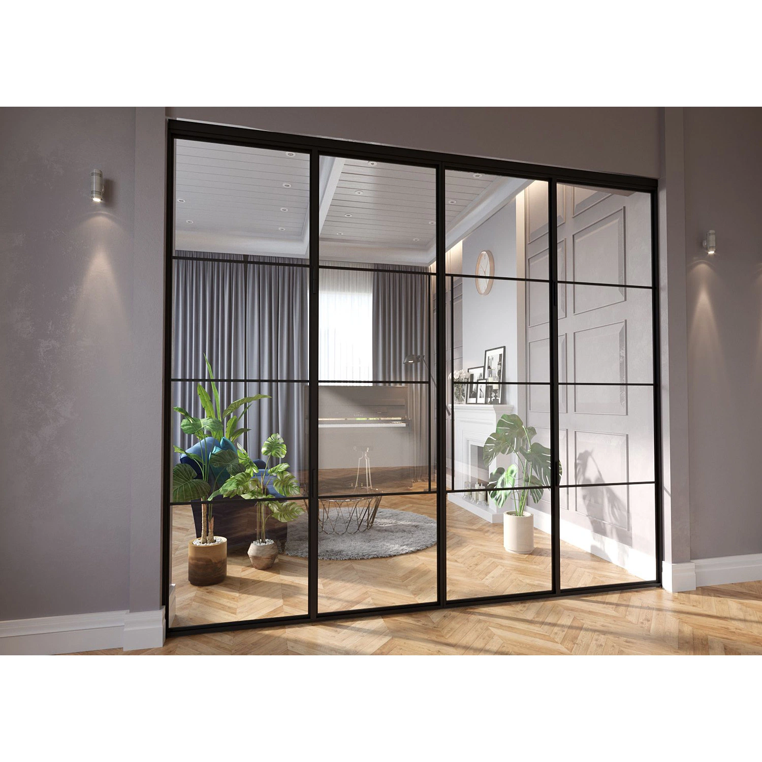 Customized Residential High quality/High cost performance Waterproof Interior Glass Metal Doors