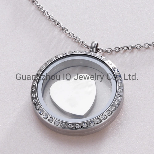 20mm 25mm 30mm 316 Stainless Steel Round Floating Glass Locket Pendant