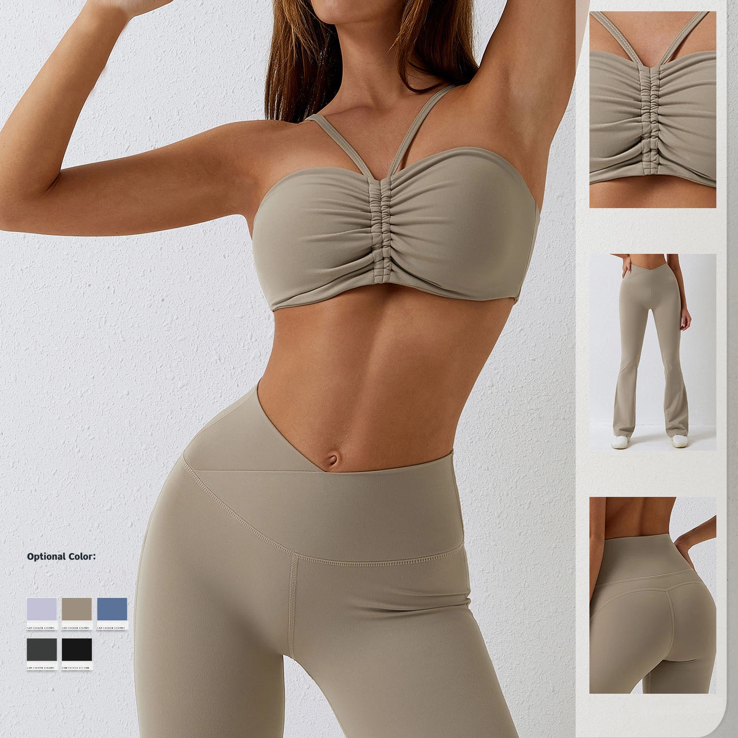 2023 Nuevo estilo de alta calidad cómoda ropa de entrenamiento para mujeres Gimnasio Fitness Active Wear Yoga Set