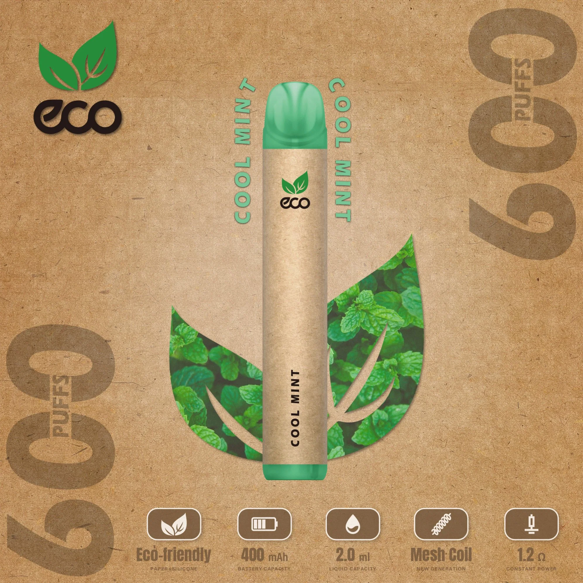 Etiqueta blanca Eco-Friendly materiales desechables VAPE TPD 600 Puffs Mini E-cigarrillo