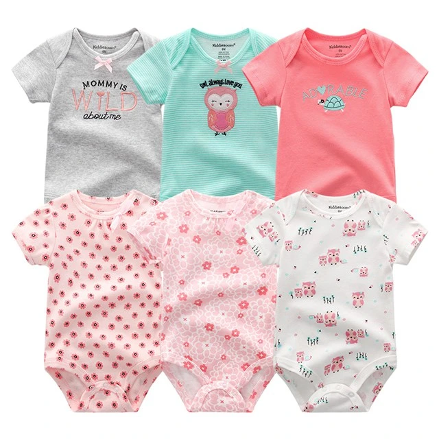 6PCS/Lot Baby Bodysuit Fashion Body Suits Short Sleeve Newborn Infant