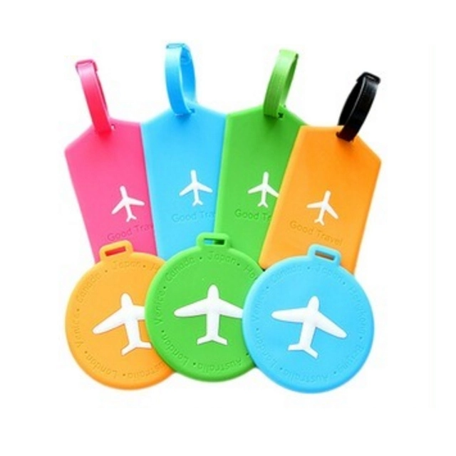 Factory Custom Airline Company Logo Printing Soft Rubber Suitcase Type Silicone Travel Airplane Bag Tag PVC Luggage Tag (YB-LP-002)