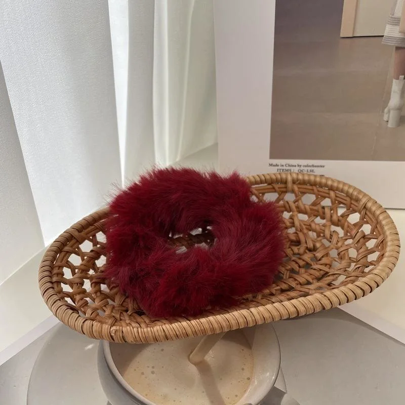 O Outono e Inverno coreano do intestino delgado de pelúcia círculo de cabelo adorável Plush ajustável