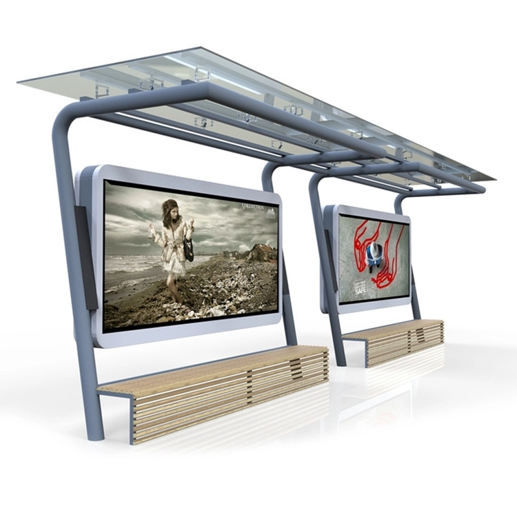 Outdoor Aluminum Bus Shelter for Smart City Public Transportation