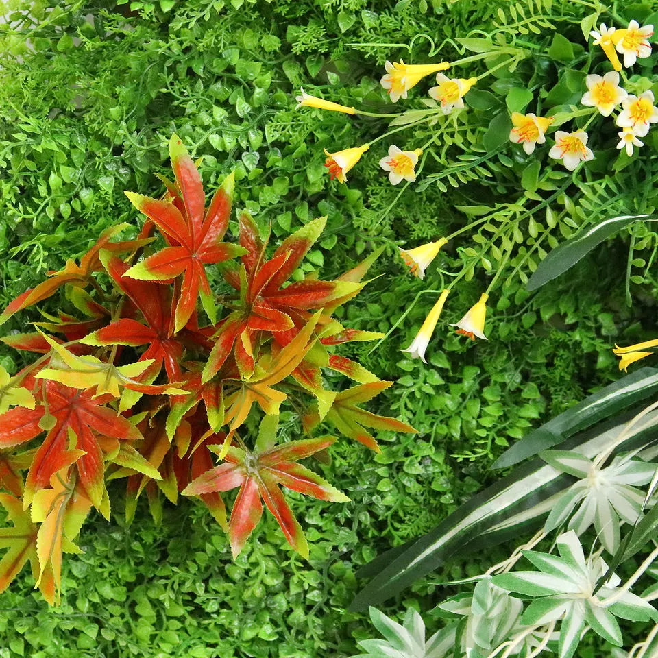 Для использования вне помещений дворовые фо выращенного зеленой растительностью панели Topiary хеджирования искусственных травяных стены на сад оформлены