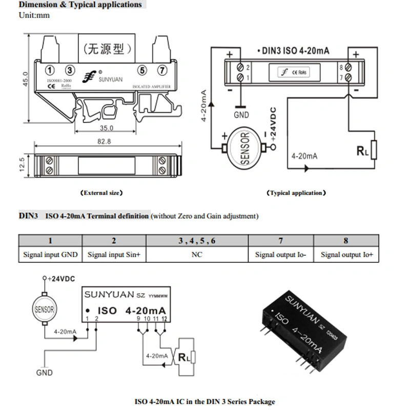 Low Cost Small Size 4-20mA Input and Output Loop Isolator Price