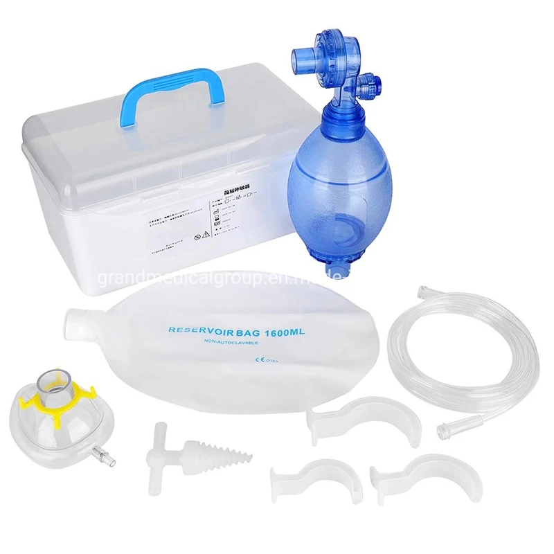 Médico Reusable Pediátrico Siliconepvc Resuscitator Ambu adultos Manual de Bolsa de Equipo Médico Hospital Productos