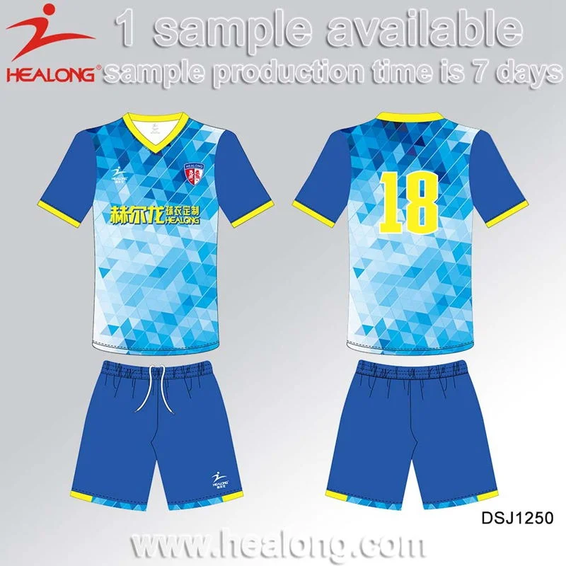 Healong Sublimated Team Wear Cheap Price Soccer Uniform Jersey Shirts